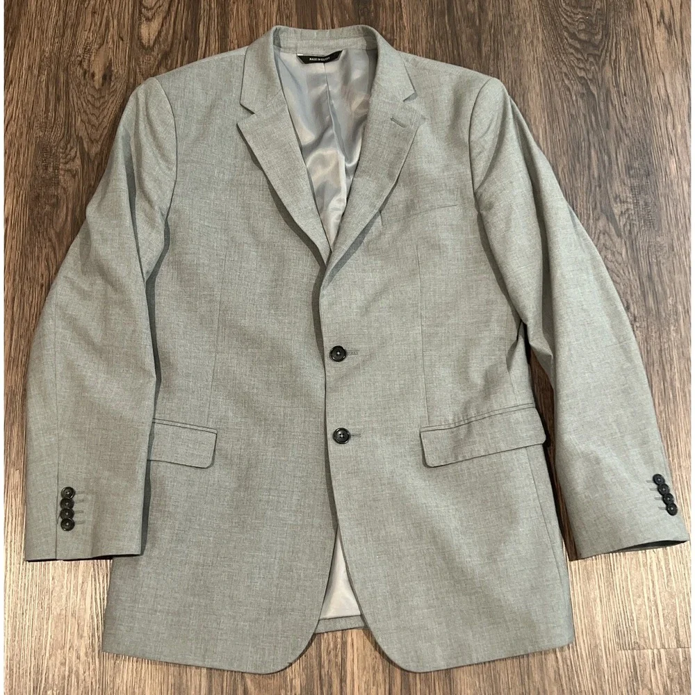 Banana Republic Mens Two Button Tailored Fit Blazer Jacket size 42L heather grey